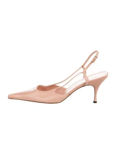Pre-owned Prada Leather Slingback Pumps In Pink