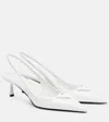Prada Slingback Sandals Pointed Toe Stiletto Heel In White