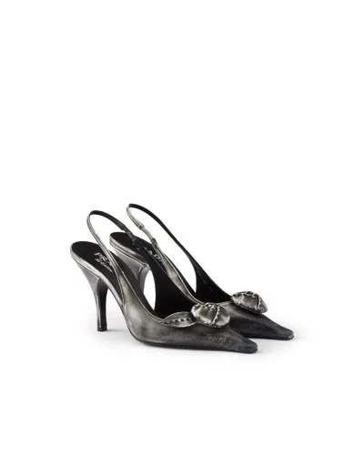 Prada Leather Slingback Pumps In Multi