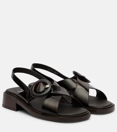 PRADA LEATHER SLINGBACK SANDALS