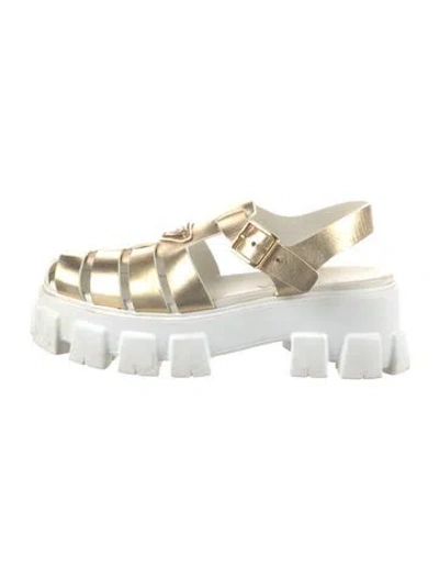 Pre-owned Prada Leather Slingback Sandals