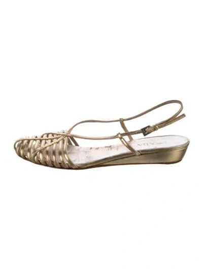 Pre-owned Prada Leather Slingback Sandals