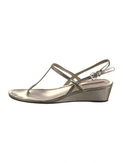 Pre-owned Prada Leather Slingback Sandals