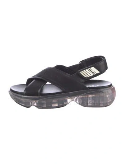 Pre-owned Prada Leather Slingback Sandals In Black