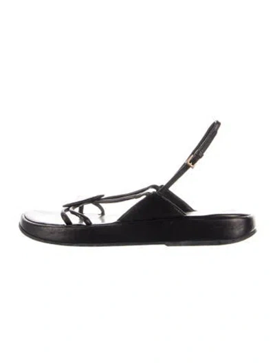 Pre-owned Prada Leather Slingback Sandals In Black