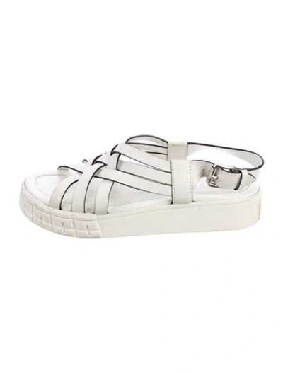 Pre-owned Prada Leather Slingback Sandals In Multi