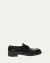 Prada Logo-plaque Leather Loafers In Nero