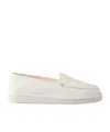 Prada Slip-on Leather Shoes In Ivory