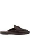 Prada Leather Slippers In Brown