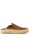Prada Leather Slippers In Brown