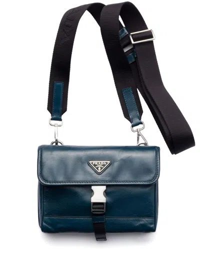 Prada Leather Smartphone Case In Blue