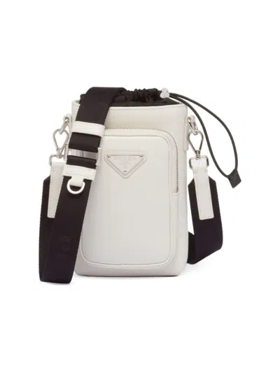 Prada Leather Smartphone Case In White