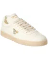 Prada Off White Downtown Lace Up Sneakers In Black