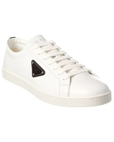 Prada Leather Sneaker In White