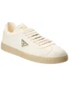Prada Off White Downtown Lace Up Sneakers In White