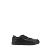 Prada Leather Sneakers With Flat Sole And Round Toe