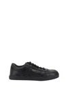 Prada Leather Sneakers With Flat Sole And Round Toe