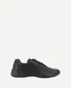 Prada Men Black Leather And Tech Fabric Sneakers