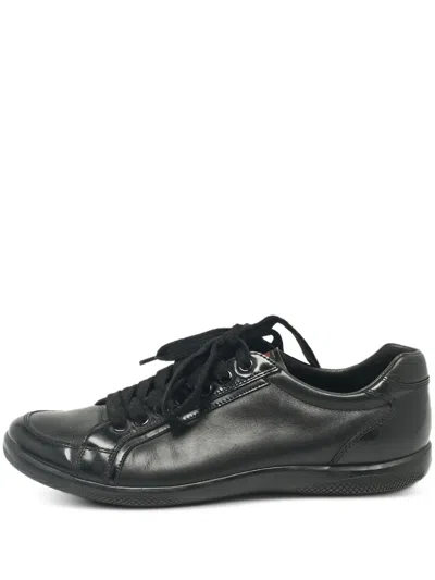 Pre-owned Prada Leather Sneakers In Black