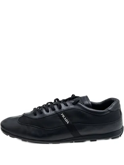 Pre-owned Prada Leather Sneakers In Black