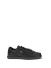 Prada Black Calf Leather Bos Taurus Low Top Sneakers In Animal Print