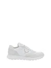 Prada Downtown Leather Low-top Sneakers In Bianco