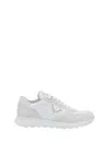Prada Downtown Leather Low-top Sneakers In Bianco
