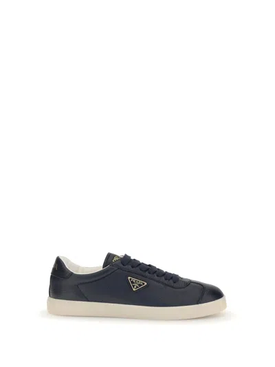Prada Leather Sneakers In Black