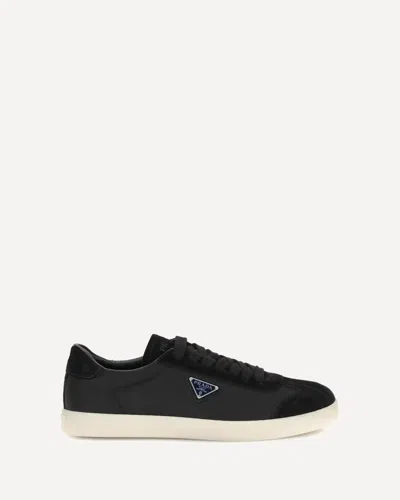 Prada Leather Sneakers In Black