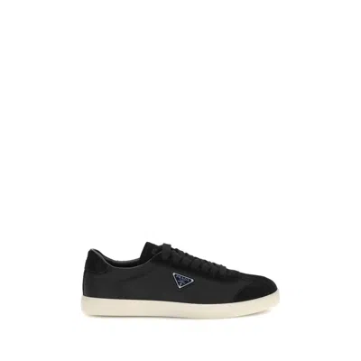 Prada Leather Sneakers In Black