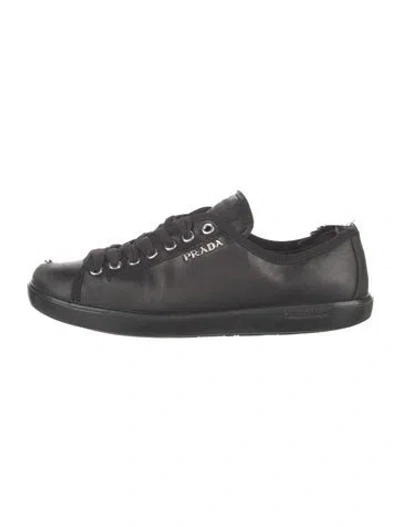 Pre-owned Prada Leather Sneakers In Black