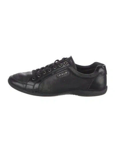 Pre-owned Prada Leather Sneakers In Black