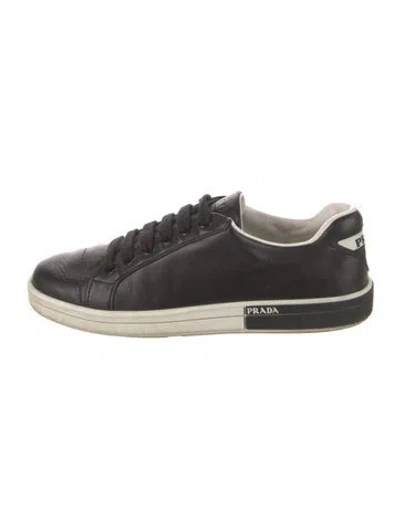 Pre-owned Prada Leather Sneakers In Black