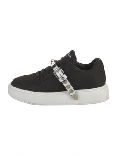 Pre-owned Prada Leather Sneakers In Black