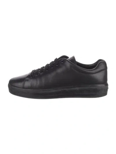 Pre-owned Prada Leather Sneakers In Black