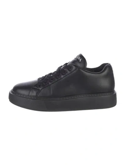 Pre-owned Prada Leather Sneakers In Black