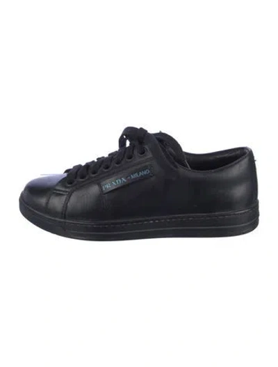Pre-owned Prada Leather Sneakers In Black