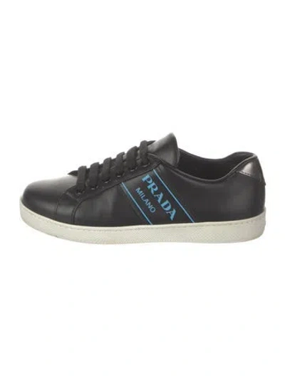 Pre-owned Prada Leather Sneakers In Black