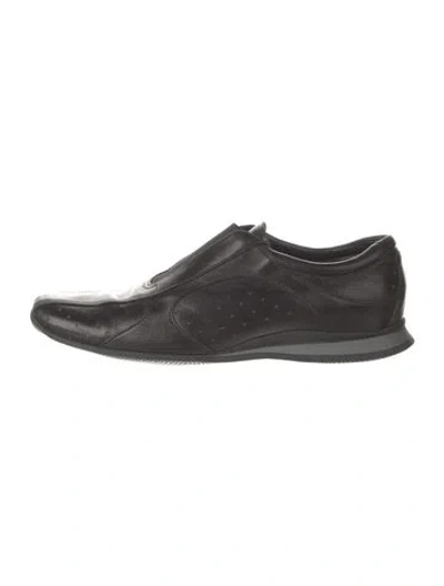 Pre-owned Prada Leather Sneakers In Black