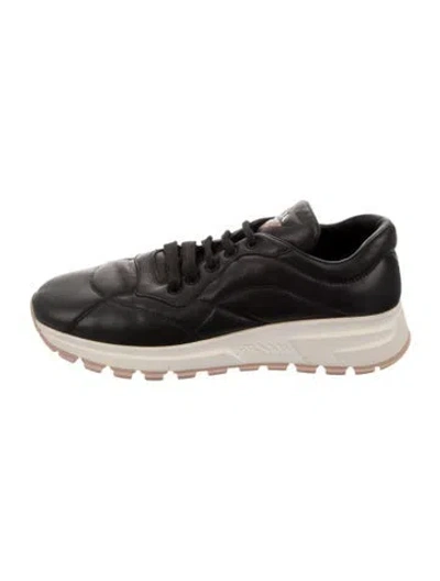 Pre-owned Prada Leather Sneakers In Black