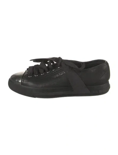 Pre-owned Prada Leather Sneakers In Black