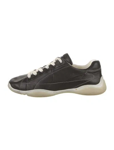 Pre-owned Prada Leather Sneakers In Black