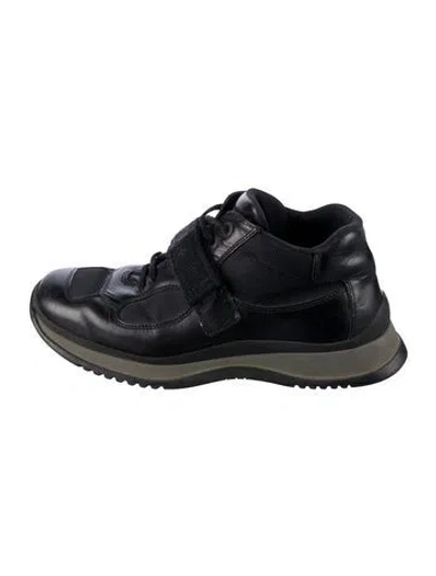 Pre-owned Prada Leather Sneakers In Black