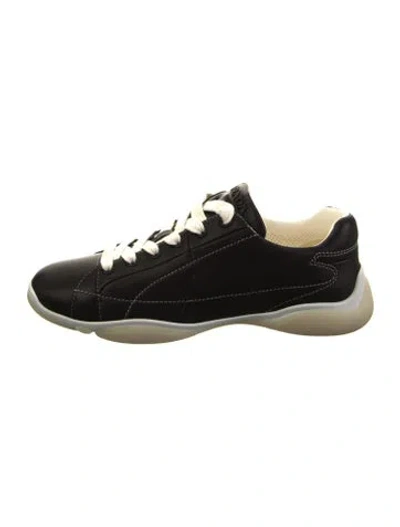 Pre-owned Prada Leather Sneakers In Black