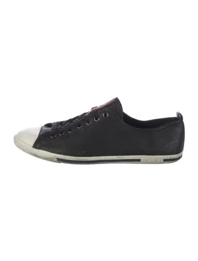 Pre-owned Prada Leather Sneakers In Black