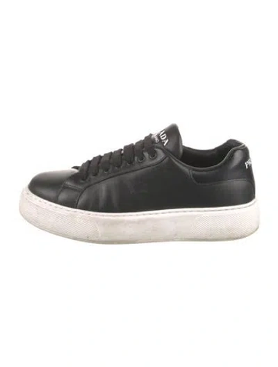 Pre-owned Prada Leather Sneakers In Black