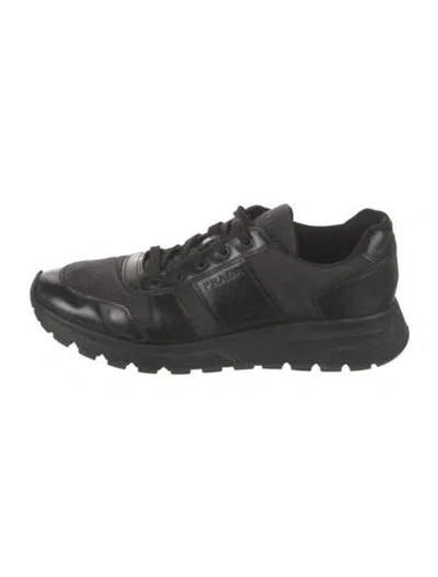 Pre-owned Prada Leather Sneakers In Black