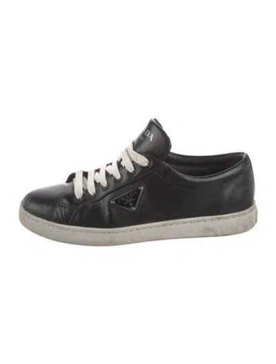 Pre-owned Prada Leather Sneakers In Black