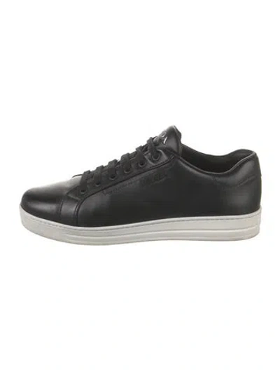 Pre-owned Prada Leather Sneakers In Black