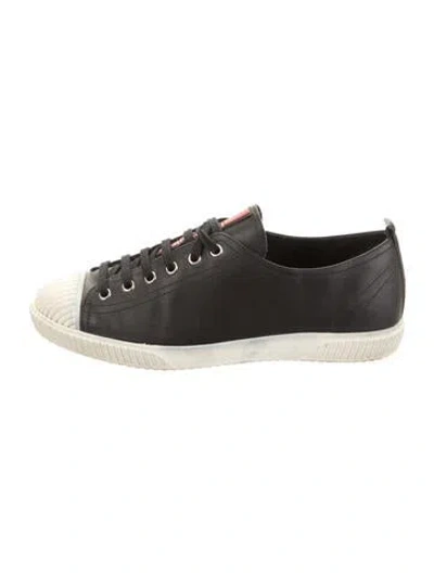 Pre-owned Prada Leather Sneakers In Black